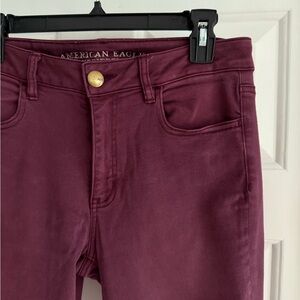 American Eagle Outfitters Women's Burgundy High Rise Jeggings